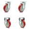 Service Caster 5 Inch Red Polyurethane Wheel Swivel Top Plate Caster Set with 2 Rigid SCC SCC-20S514-PPUB-RED-TP2-2-R-2 - alternate 3